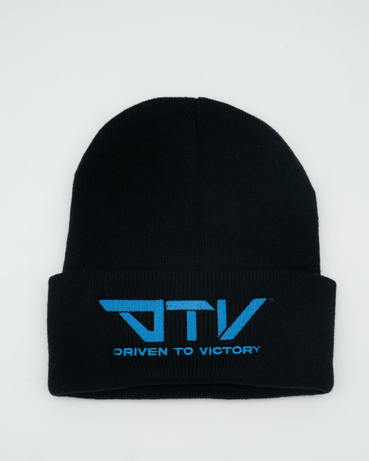 DTV Black Embroidered Beanie