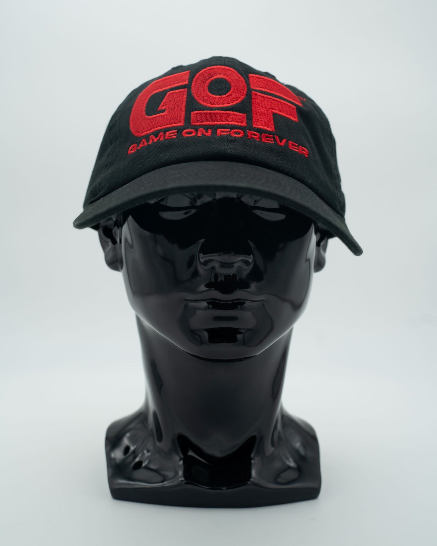 GOF Black & Red Embroidered Caps