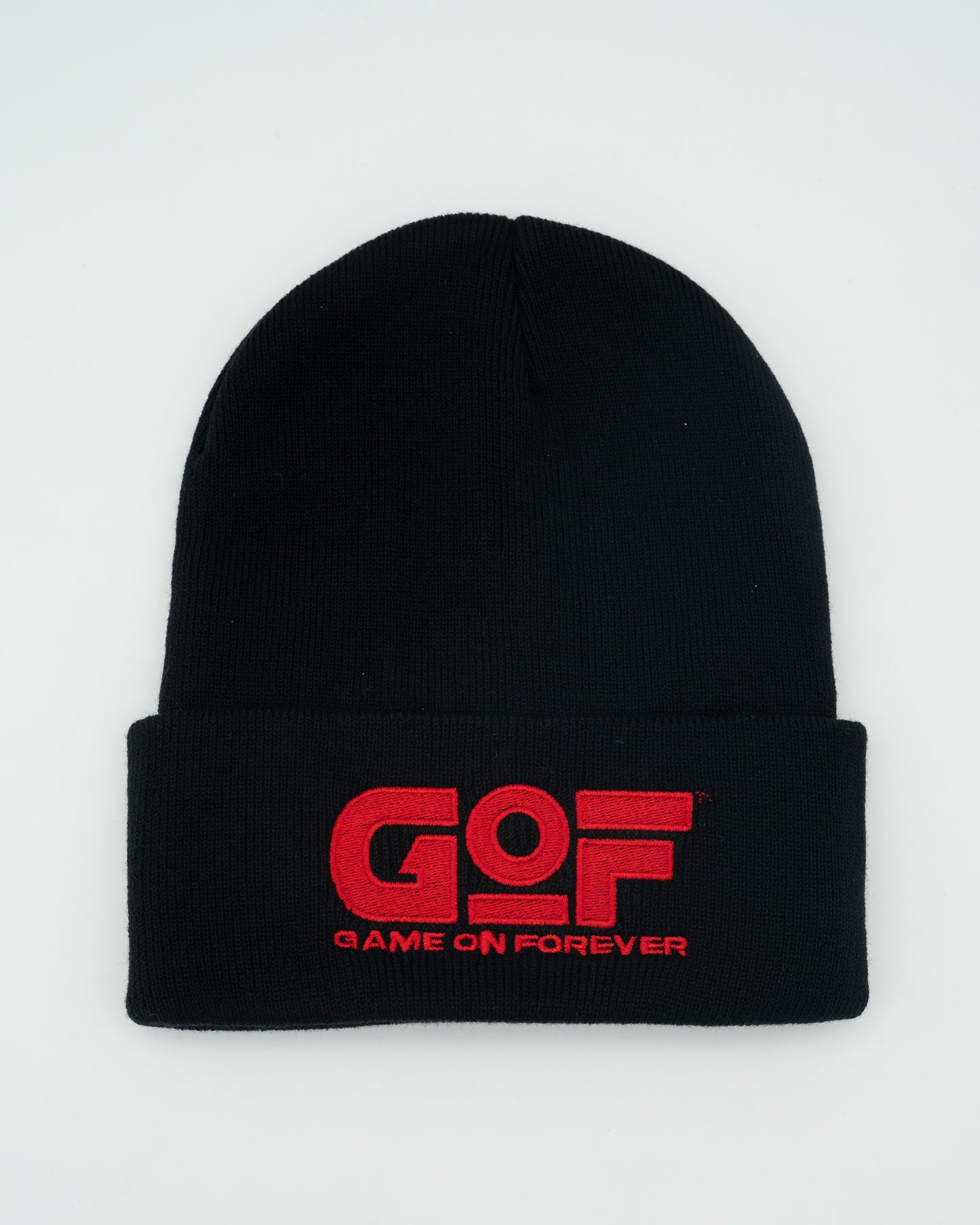 GOF Black Embroidered Beanie