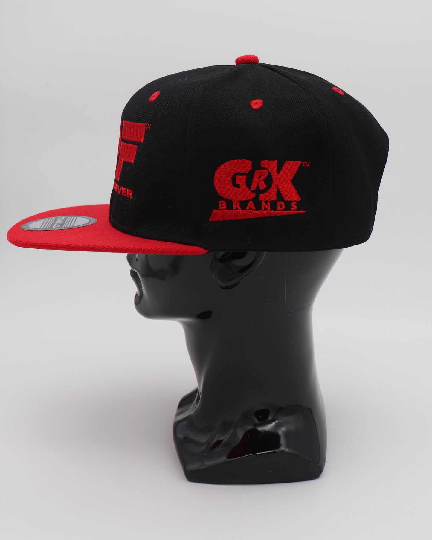 GOF Black & Red Embroidered Caps