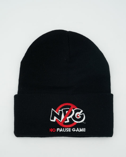 NPG Black Embroidered Beanie